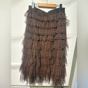 cupcakes & cashmere Brown Leopard A-Line Skirt